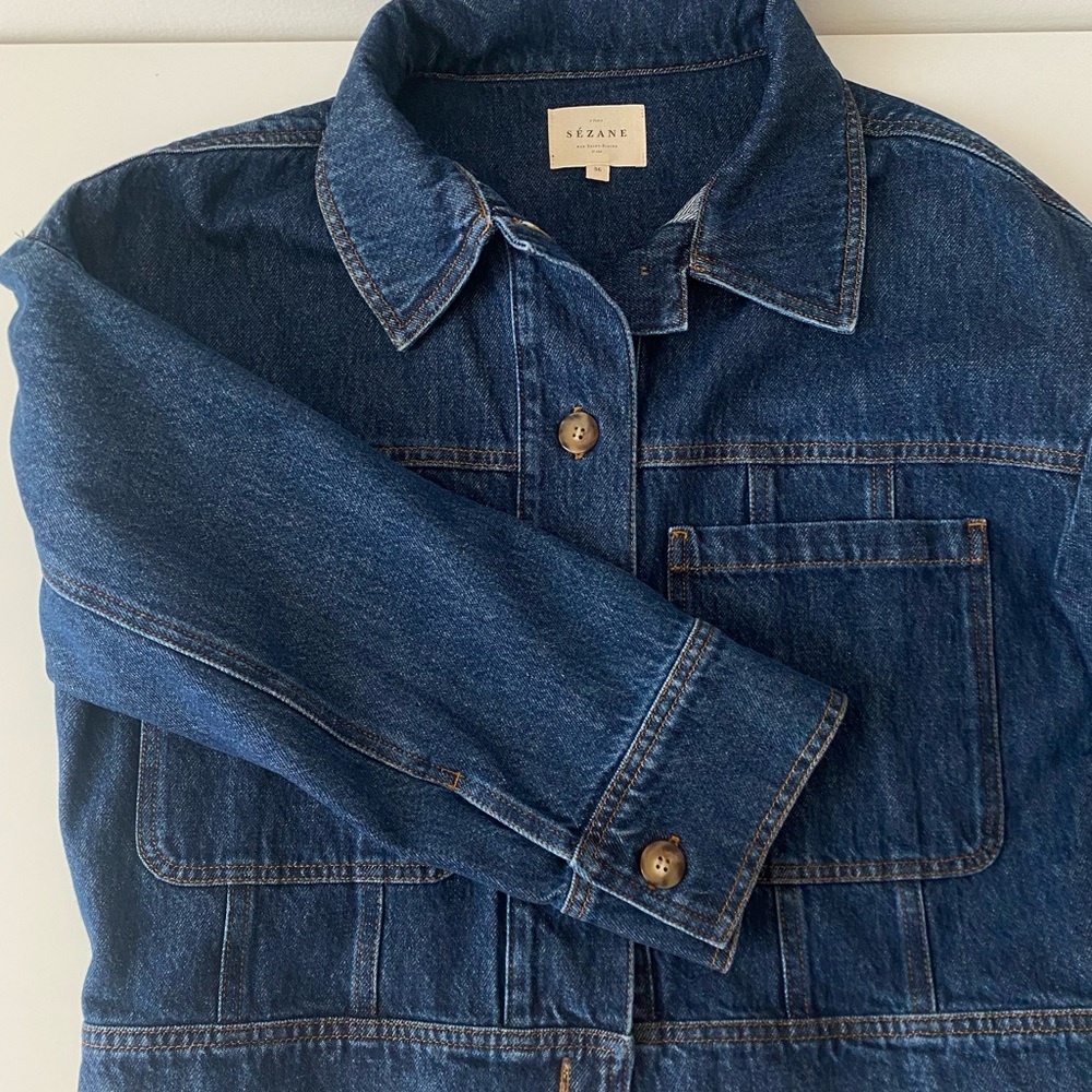 Sezane Erwana Blue Denim Jacket - Picture 5 of 6